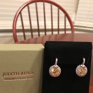 Judith Ripka canary crystal earrings